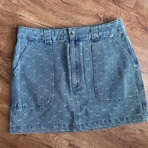 Denim Bow Mini Skirt